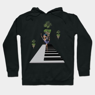 Cute fairy dancing on a piano Hoodie